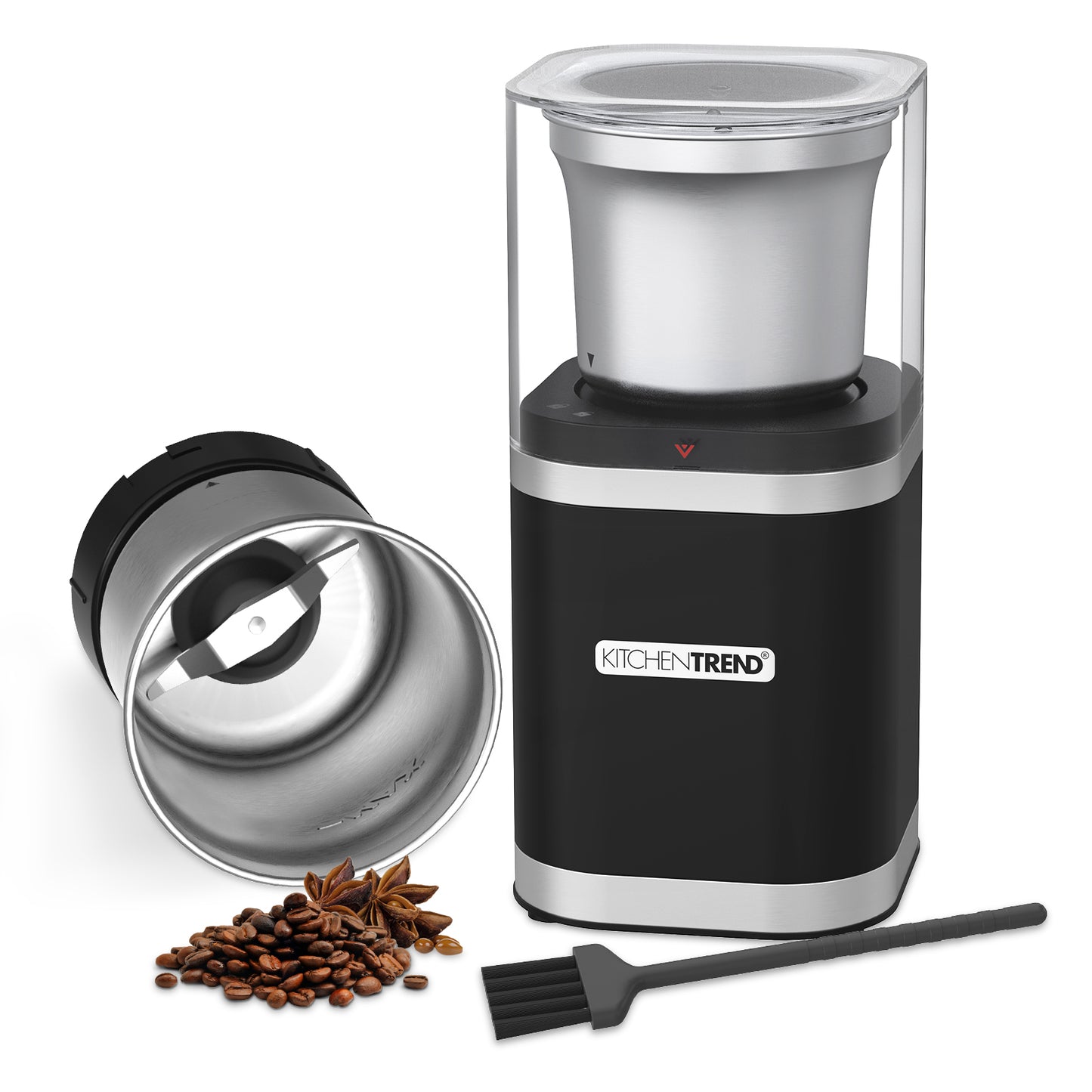 KITCHENTREND  Coffee Bean Grinder, One Touch Coffee Grinder Electric Spice Grinder 12 Cups Coffee Bean Capacity Stainless Steel Blades Coffee Grinders for Home Use with Clean Brush (0897V842AA01)