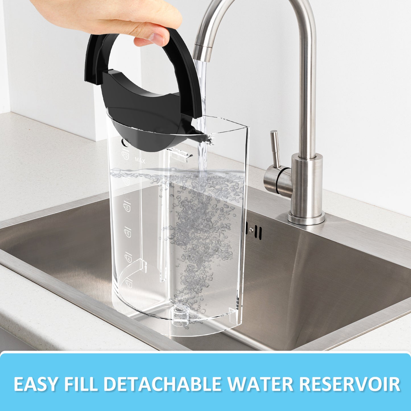 KITCHENTREND Programmable Drip 12 Cup Coffee Maker with Reusable Filter, For Home and Office Drip Coffee Maker Removable Water Reservoir Non-Drip Carafe,Swing Open Brew Basket (0897V871AA01)