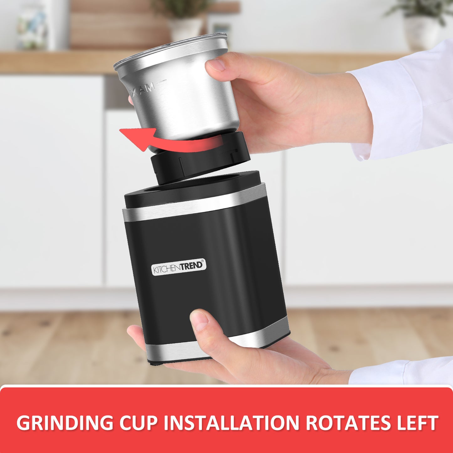 KITCHENTREND  Coffee Bean Grinder, One Touch Coffee Grinder Electric Spice Grinder 12 Cups Coffee Bean Capacity Stainless Steel Blades Coffee Grinders for Home Use with Clean Brush (0897V842AA01)