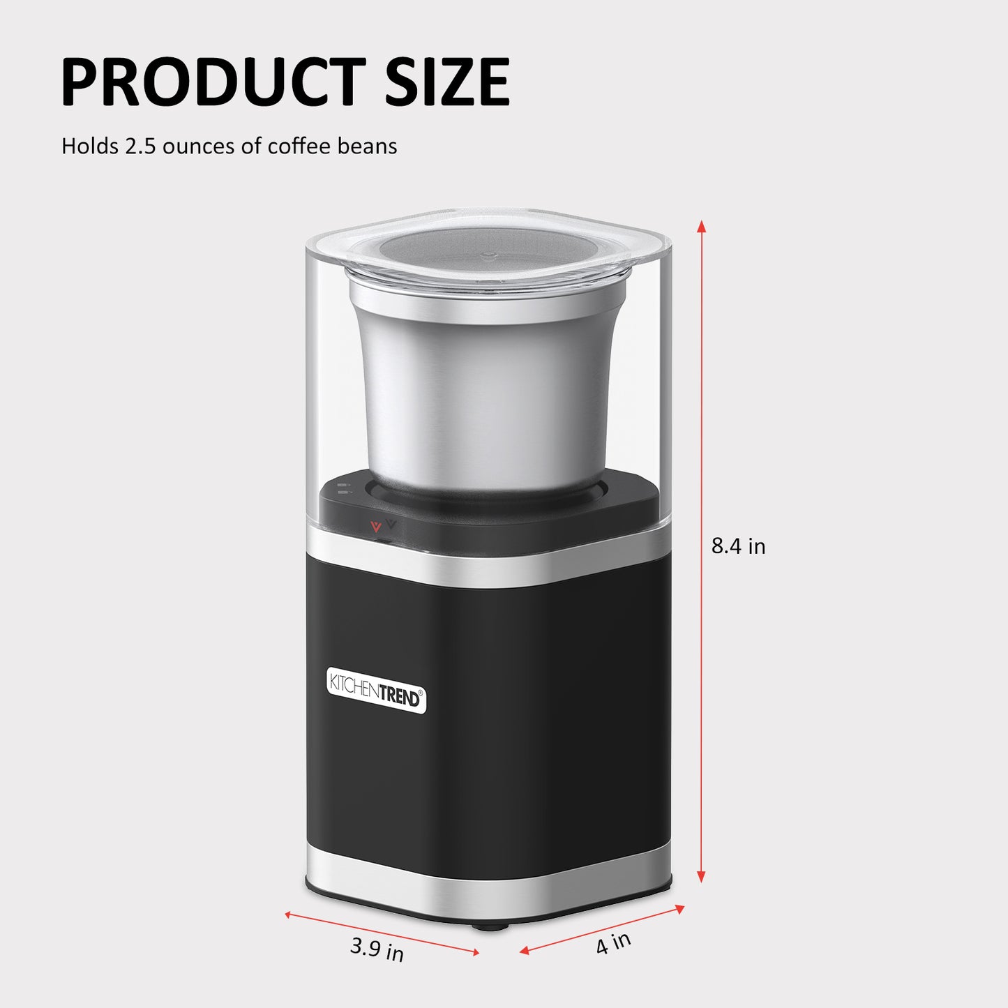 KITCHENTREND  Coffee Bean Grinder, One Touch Coffee Grinder Electric Spice Grinder 12 Cups Coffee Bean Capacity Stainless Steel Blades Coffee Grinders for Home Use with Clean Brush (0897V842AA01)